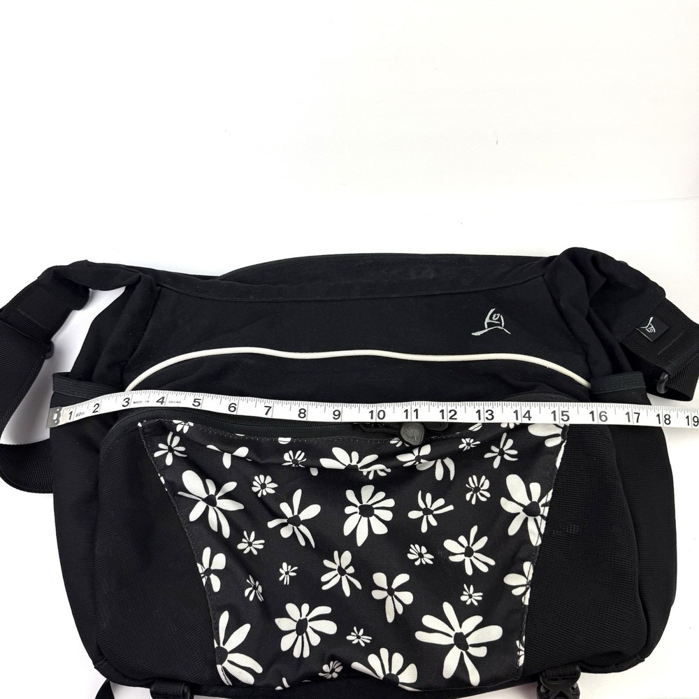 Overland Equipment Messenger Bag Black Floral Canvas Made In Chico USA - Picture 15 of 16